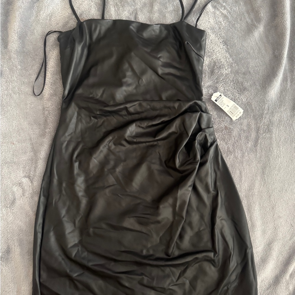 Elegant Black Satin Mini Dress